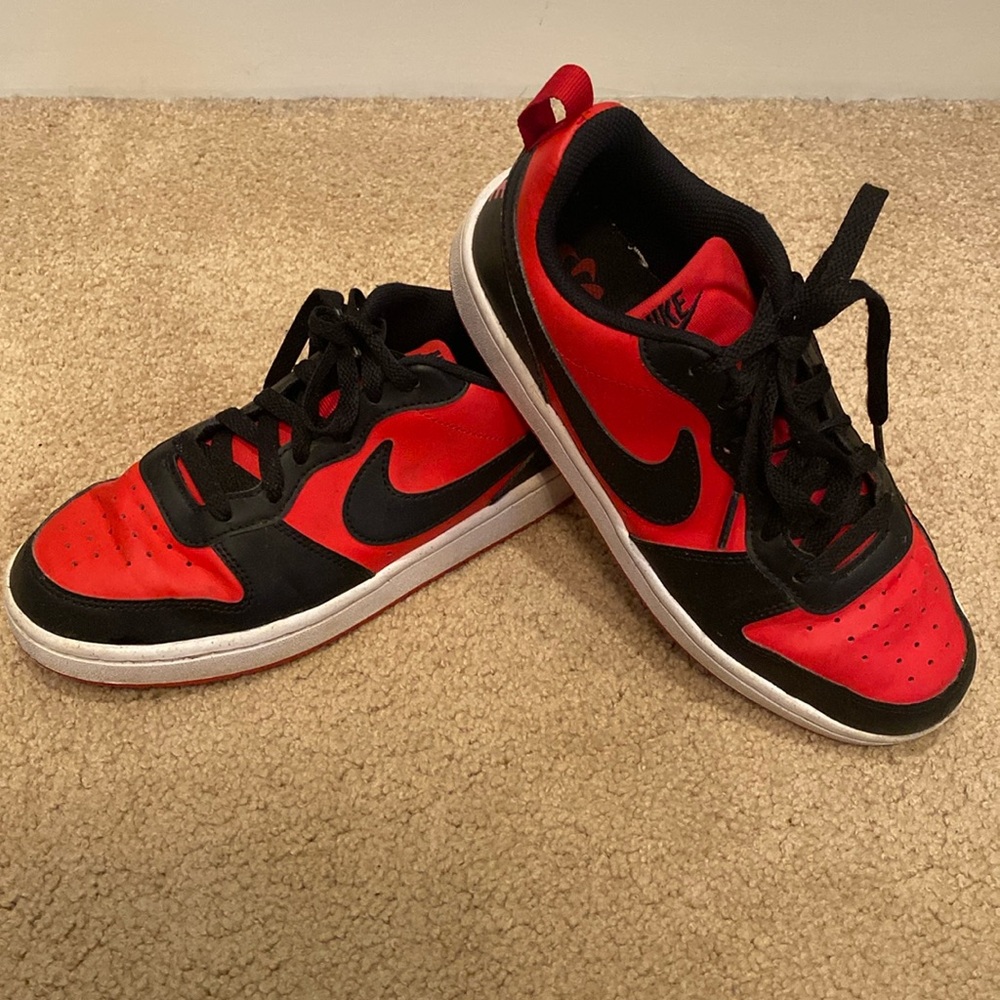 Nike Boy’s Sneaker, Size 5.5Y, Red and Black.